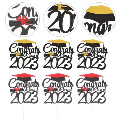 NUOBESTY Edible Money Graduation Cupcake Toppers (6pcs)-IA • £6.88