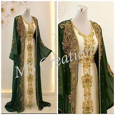 SALE New Moroccan Dubai Kaftans Farasha Abaya Dress Very Fancy Long Gown MS 455 • $85.67