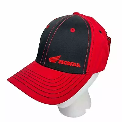 Honda Racing Hat Flexfit S/M Black And Red Motorcycle NASCAR Big Logo NWT NEW • $17.46