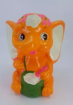 Vintage Handpainted Ceramic Elephant Coin Piggy Bank No Stopper (cute) 6   • $13.99