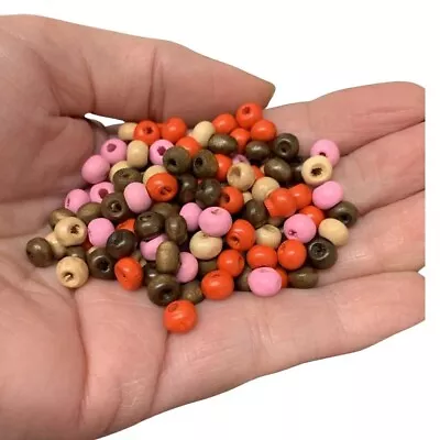 Brown Mix Wooden Seed Beads 5 X 6 Mm ( 30g )  W338 CRAFT CHILDREN  BEADS • £2.25