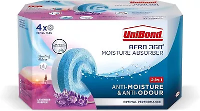 Unibond AERO 360° Moisture Absorber Lavender Garden Refill Tab 4x450g • £10.15