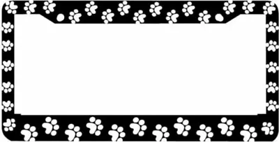 BLACK PAW PRINTS CRITTER DOG CAT License Plate Frame  • $7.99