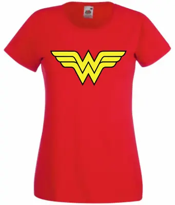 Wonder Woman Red T-shirt Fotl Loungewear Casual Top Ladies 6-20 Freepost Retro  • £9.49