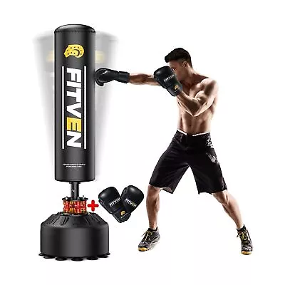FITVEN Freestanding Punching Bag 70''-205lbs With Boxing Gloves Heavy Punchin... • $189.09