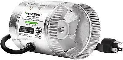 VIVOSUN 4 Inch Inline Duct Fan 100 CFM HVAC Exhaust Intake Fan Low Noise & Ext • $27.54