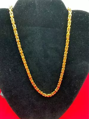 24  STAINLESS STEEL GOLD 4MM  BYZANTINE TURKISH  BOX ROPE CHAIN NECKLACE-gold • $13.46