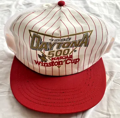 Vintage 1993 Dayton 500 Winston Cup NASCAR Pinstripe Snapback Hat NWT Deadstock • $15