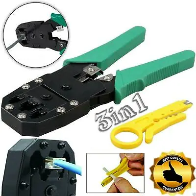 Rj45 Crimping Tool Cable Wire Crimper Crimping Tool Stripper Plier Cutter Set • £4.89