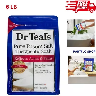 Dr Teal's Pure Epsom Salt Soak Therapeutic Fragrance Free 6 Lbs • $7.99