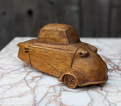 Messerschmitt KR200 1960s Carved Wood Model Bubble Car Sculpture Classic FolkArt • $223.79