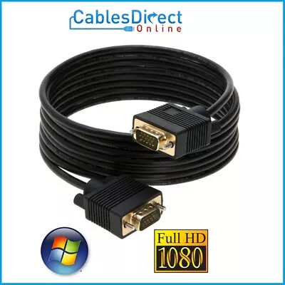 SVGA Male Monitor Cable Super Vga Cord 15 Pin 3ft 6ft 10ft 15ft 25ft 50ft Lot • $12.97