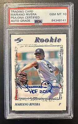 Mariano Rivera Signed 1995 Pinnacle Rookie RC  HOF  #225 PSA 10 Auto Yankees • $399.99