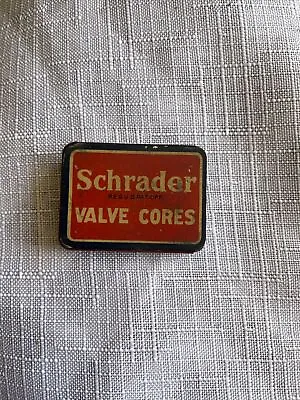 Vintage Metal Advertising Tin Schrader Tire Valve Cores With 5 Original Contents • $40