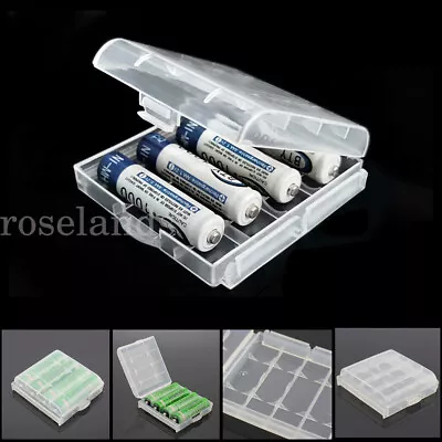 10x Clear Plastic AA AAA Battery Box Storage Case Cover Batteries Holder 5 Grid • $5.86