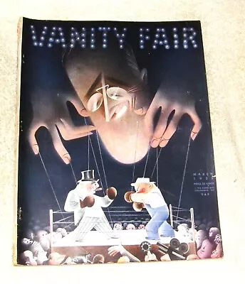 Vintage VANITY FAIR Mar 1935Alfred Stieglitz Bill Tilden Hollywood USA Vs Japan • $140