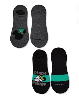 DISNEY Ladies 2 Pairs ST. PATRICKS DAY Liner Socks MICKEY & MINNIE MOUSE - NWT • $9.99