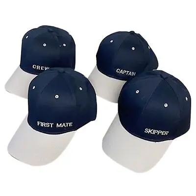 SET OF 4 NAUTICAL CAPS | CAPTAIN SKIPPER FIRST MATE And CREW • £23.49