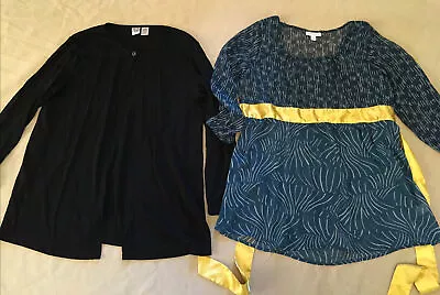 Maternity Clothing Large Womens Lot Duo Liz Lange Cardigan Blouse • $12.33