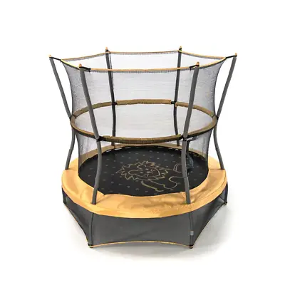 60 Inch Round Trampoline Mini Bouncer With Safety Enclosure Net Padded Frame • $138.31