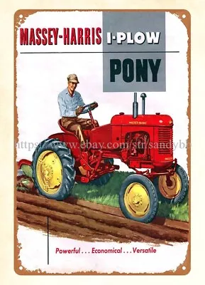 Metal Wall Circles 1953 Massey Harris Pony Tractor Farm Metal Tin Sign • $18.86