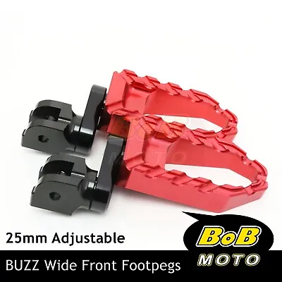 RED BUZZ Front Foot Pegs 25mm Lower For Yamaha Vmax 1700 09-17 16 15 14 13 12 • $60.01