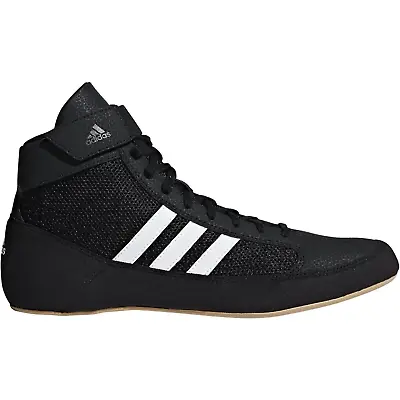 Adidas Mens Havoc Wrestling Shoes Black White 3 Stripes Lightweight Combat Boots • £52.95