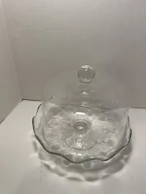 Vintage Princess House Crystal Cake Plate Dome Stand 2pcs  (6566) • $60