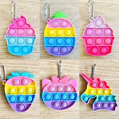 £3.99 • Buy Keyring Pop Popper Fidget Toy Push It Poppet Bubble Pop Stress Anxiety Relief 