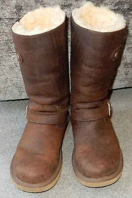 Ugg® Australia Kensington 5678 Brown Leather Boots Uk 3.5 Rrp £240 • £49.99