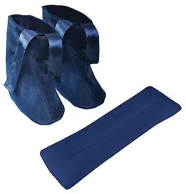 Blue Microwavable Heat Up Slippers & Neck Relax & Pain Releif Warmer Cushion Set • £19.99