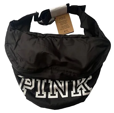 PINK Victorias Secret Nwt Black Logo Convertible Fanny Pack Back Pack Waist Bag • $24.99