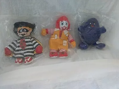 Vintage McDonalds Plush Toys Ronald McDonald Hamburglar & Grimace 1996 • $50