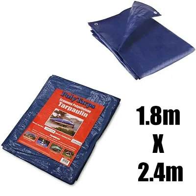 Tarpaulin Heavy Duty Waterproof Tarp Ground Sheet Camping Cover Canvas 1.8mX2.4m • £9.99