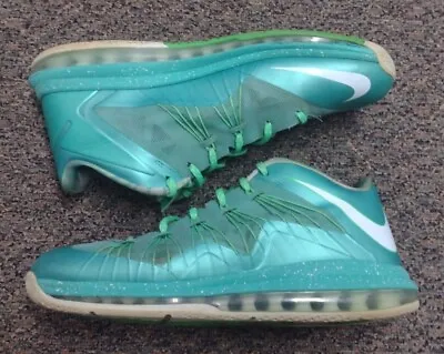 Nike Air Max LeBron 10 Low 579765-300 Green Basketball Shoes Mens Size 10.5 • $39.88