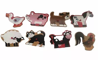 MELISSA & DOUG  Wooden Peg Puzzles Replacement Pieces Barnyard Farm Animals • $10.57