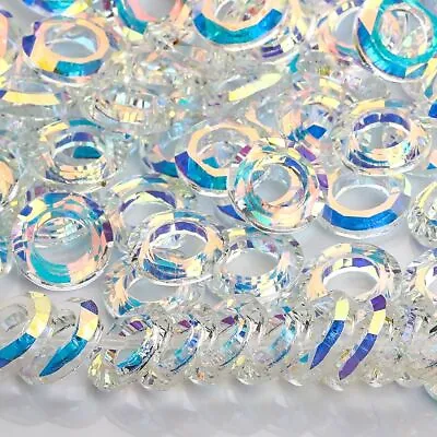 AB Ring Crystal Beads - Round Glass Crystals 8-20mm Spacer Bead Jewelry Making • $10.52