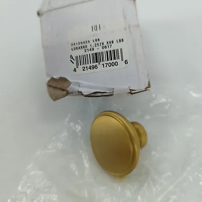 Restoration Hardware Lugarno 1.25 Inch Knob Brass New In Box • $15.99