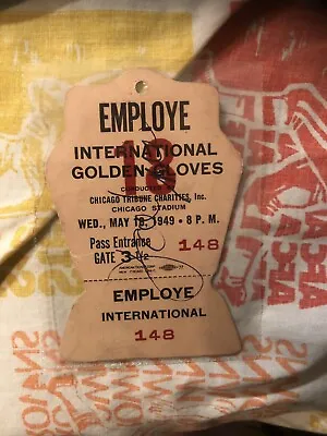 Vintage 1949 Chicago Golden Gloves Pass Autographed Joe Louis Boxing HOF D. 1981 • $329.99