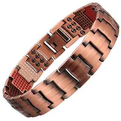 Elegant Solid Copper Magnetic Bracelet Mens Arthritis Pain Relief Balance Energy • $28.52