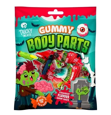 Halloween Tricky Treats Gummy Body Parts  Strawberry Flavour 110g Party Bags  • £3.80