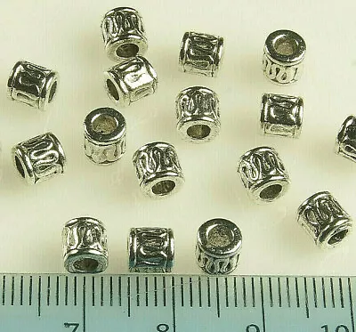 METAL BEADS ROUND ANTIQUE SILVER TIBETAN 5x5 Mm Hole 2.5mm  50 Pcs/bag • £1.59