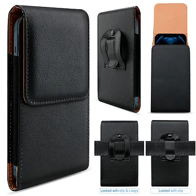 Cell Phone Holster Pouch Leather Wallet Belt Clip Loop Case For Galaxy S23 Ultra • $9.95