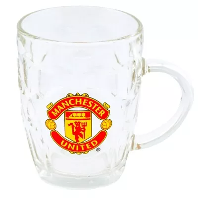 Manchester United FC Dimple Glass Tankard Birthday Christmas Official Product • £16.50