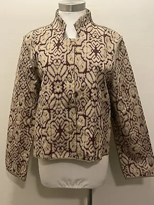 $84.99 • Buy ANNETTE GORTZ Tapestry Cotton Viscose   Alice  Jacket Sz.40 EU Burgundy Beige
