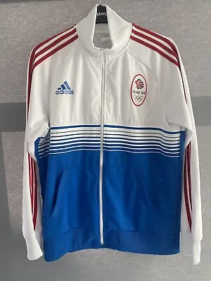 Adidas Team GB Olympics Red White Blue Zipper Jacket UK Size Xl • £23.75