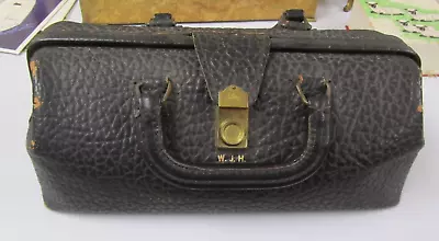 Vintage Eli Lilly Walrus Leather Doctor's Bag With Handles And Metal Lock 14x6x5 • $49.95