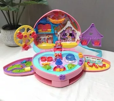 Polly Pocket 2019 Fairground Theme Park Backpack Playset With Dolls & Horse • £16.99