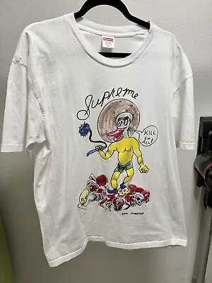 Supreme Daniel Johnston Kill 'em All'  White T-Shirt. Size XL • $54