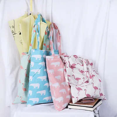 1x Cute Animals Linen Bag Tote ECO Shopping Outdoor Canvas Shoulder B^QU • $5.68